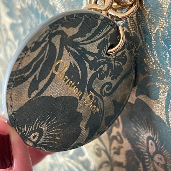 2022 Medium Lady Dior Blue/Green Blocart with Champagne Gold Hardware - Picture 4 of 16